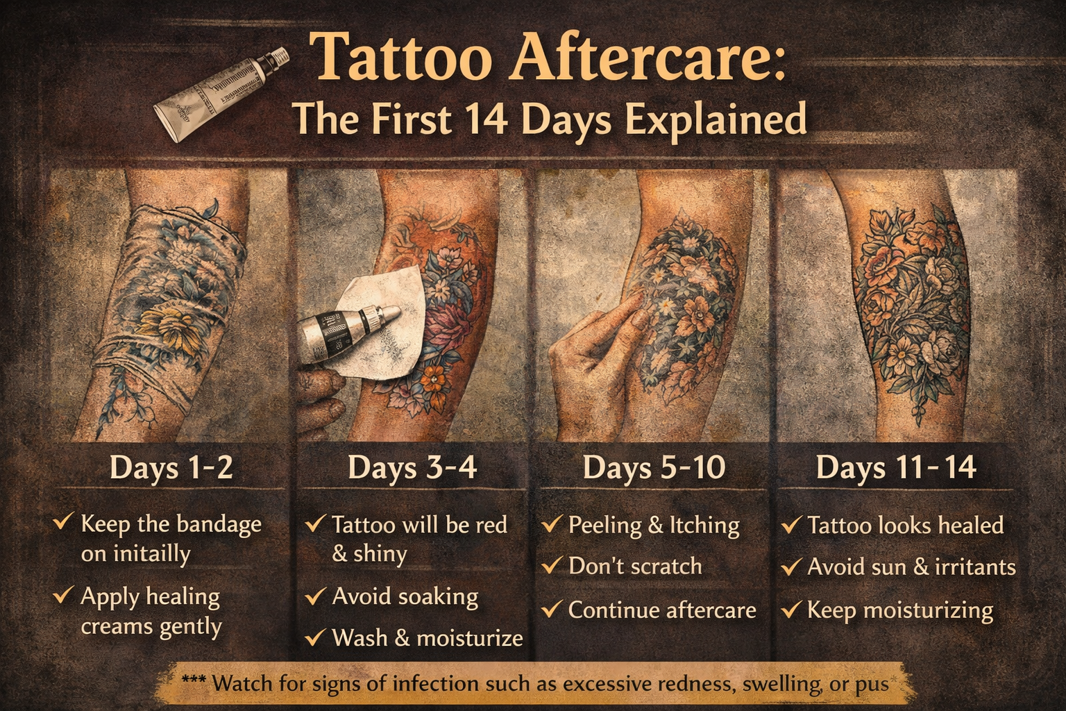 Tattoo Aftercare: The First 14 Days Explained